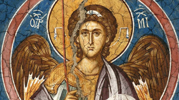 Archangel Michael - fresco from Dečani church